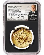 2021 W $100 Gold Liberty High Relief NGC PF70 FDOR – Edmund C. Moy Signature – Only 12,500 minted!