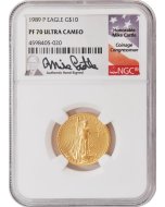 1989 P $10 Gold NGC PR70 UCAM  w/Michael Castle Signature -  Less than 50 in Population