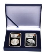 2021 W Silver Eagle Type 1 & Type 2 Advance Release NGC PF70 – Moy Signatures