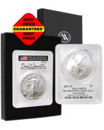 2021 W American Silver Eagle Type 2 Burnished PCGS SP70 – Damstra Signature