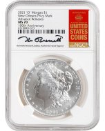 2021 O Morgan Dollar NGC MS70 Advance Release – Signed by Kenneth Bressett  - First “O” privy mark on US coin 