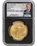 2021 $50 Gold Eagle MS70 Mint Directors Series David J. Ryder Signature – Absolute Rarity