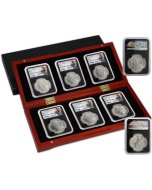 2021 6-PC Morgan Peace Dollars NGC MS70 – Rare Advance Release Designation signed by two U.S. Mint Directors