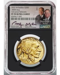 2022 W $50 Buffalo NGC PF70 Advance Release – Moy/Ryder Signatures Low Mintage of only 2,400 coins