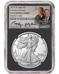 2022 W Silver Eagle NGC PF70 Advance Release – Moy/Ryder Signed