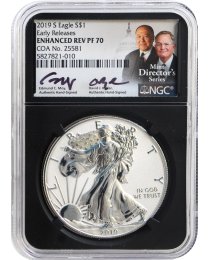 2019 S Silver Eagle Enhanced Reverse NGC PF70 – Lowest Mintage in series
