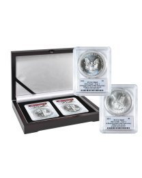 2021 Silver Eagle Type 1 & Type 2 - At Dusk & Dawn 35th Anniversary 2-PC set with matched Numbers John Dannreuther signatures