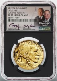 2022 W $50 Buffalo NGC PF70 Advance Release – Moy/Ryder Signatures Low Mintage of only 2,400 coins