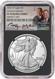 2022 W Silver Eagle NGC PF70 Advance Release – Moy/Ryder Signed