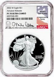 2022 W Silver Eagle NGC PF70 Advance Release –  Michael Castle Signed