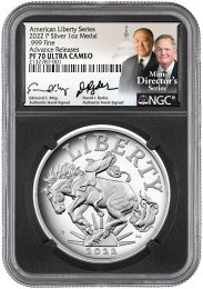 2022 P American Liberty Silver Medal Rare Advance Release Signed by Two U.S. Mint Directors