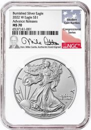 2022 W First –Ever T2 Burnished Silver Eagle – New MCR Michel Castle Label