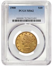 1900 $10 GOLD LIBERTY PCGS MS62