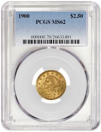  1900 $2.5 GOLD LIBERTY PCGS MS62