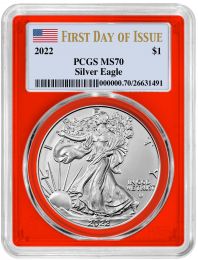 2022 1oz. Silver Eagle PCGS MS70 First Day of Issue 