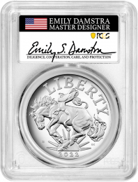 2022 P American Liberty Silver Medal PR70 FDI Emily S. Damstra Signature