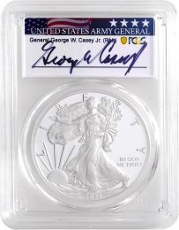 2021 W Silver Eagle  PCGS PR70 Type 1 Advance Release - General George W. Casey Jr. Signatures  – First-Ever Advance Release coins! 