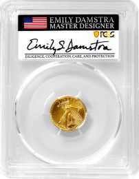 2021 $5 American Gold Eagle Type 2 PCGS MS70 First Day of Issue – Damstra Signature 