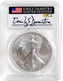 2021 (S) American Silver Eagle Type 2 PCGS MS70 Emergency Issue – Emily S. Damstra Signature - First T2 Emergency Coin