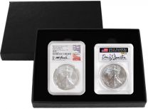 2021 (S) American Silver Eagle Type 2 Emergency Production MS70 Damstra - Gaudioso Signatures