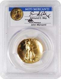 2009 $20 PCGS MS70 PL – Ultra High Relief – Moy & Mercanti Signatures  