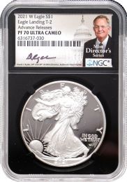 2021 W Silver Eagle NGC PF70 MDS – Signed by David Ryder. First Type 2 coin – First T2 Advance Release coin