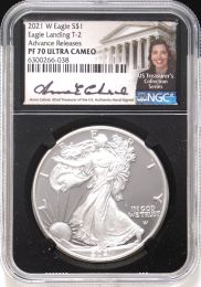 2021 W American Silver Eagle TYPE 2 “Advance Release” NGC PF70 – Anna Cabral Signature – Rarity