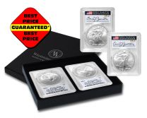 2021 Silver Eagles Last Day & First Day of Production MS70 Absolute Rarity – Emily S. Damstra Signatures