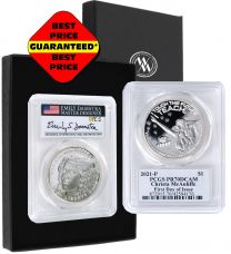 2021 P $1 Christa McAuliffe Silver Dollar PR70 – Damstra Signature – Rare!