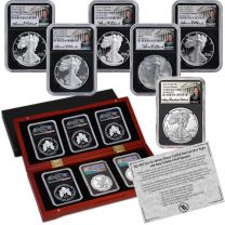 Complete Six Coin Set of Every Advance Release Silver Eagle  - Cabral Signatures