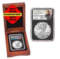 2022 S Silver Eagle PF70 Advance Release – Hand Signed by two U.S. Mint Directors Edmund C. Moy & David Ryder