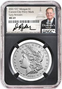 2021 CC Morgan Silver Dollar NGC MS69 David J Ryder Signature Mint Director’s Series