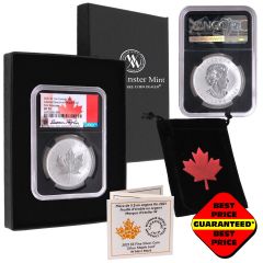 2021 W 1 oz. $5 Silver Canada Tailored Specimen Maple Leaf NGC SP70 FR Black Core Susan Taylor Signed Only 8,000 minted