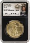 2021 $50 Gold Eagle NGC MS70 First Day of Issue – Anna Cabral Signatures – Final issue Type 1 design