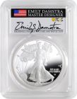 2021 W American Silver Eagle Type 2 PCGS PR70 FS – Emily S. Damstra Signature – Her initials ESD appear on the coin.