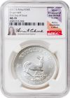 2021 South Africa 1 oz. Silver Krugerrand NGC MS70 First Day of Issue – Anna Escobedo Cabral Signature