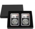 2021 American Silver Eagle T1 & T2 Set NGC MS70 MDS David J. Ryder Signatures